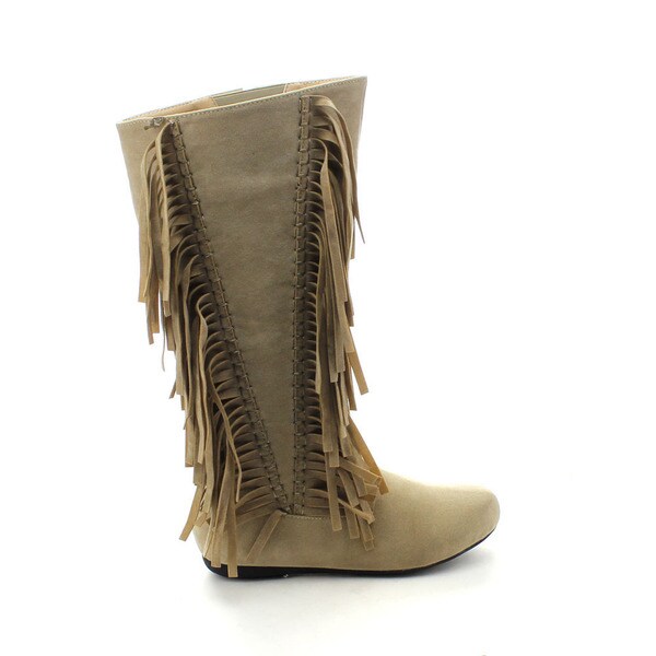 Dakota Womens Tan Fringe Boots