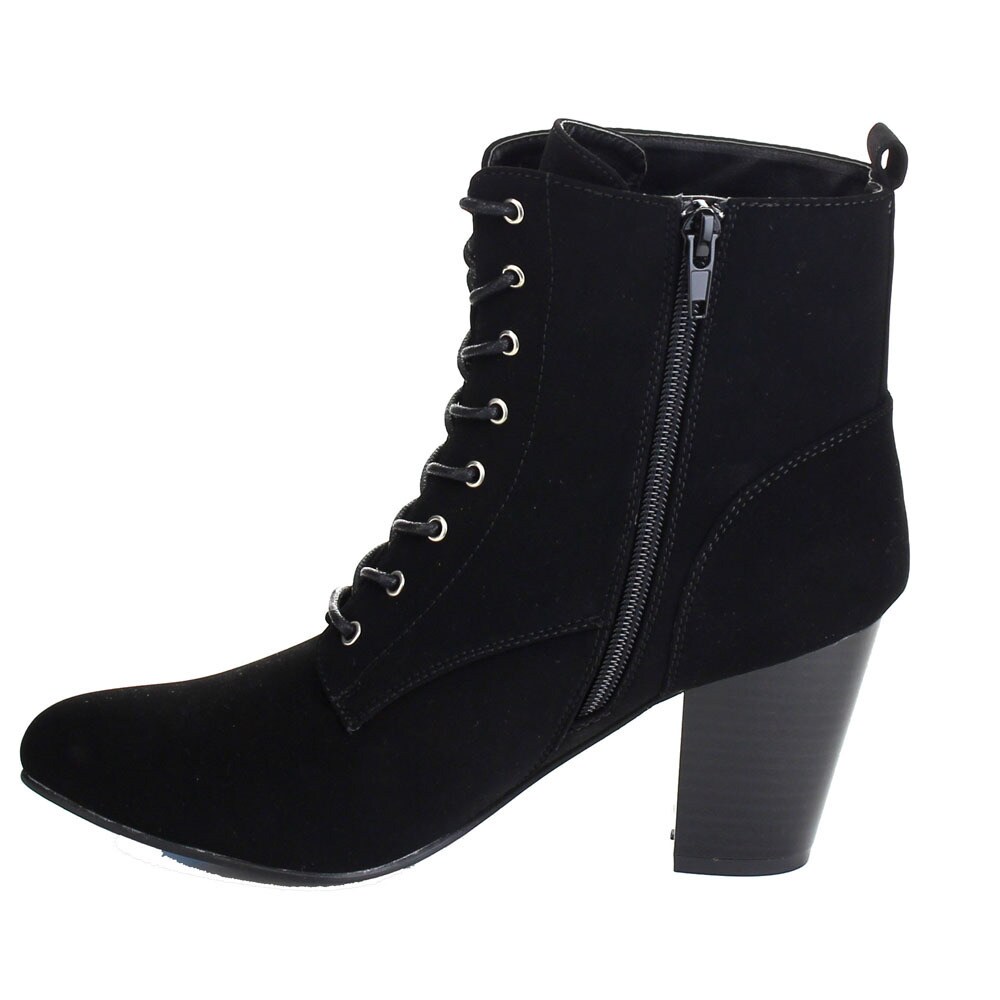 lace up ankle boots with zip