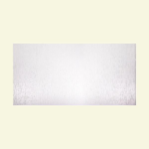 slide 1 of 1, Fasade Vertical Ripple Gloss White 4-foot x 8-foot Wall Panel