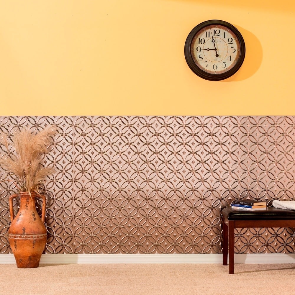 FASÄDE Rings 4-foot x 8-foot PVC Wall Panel in Brushed Nickel