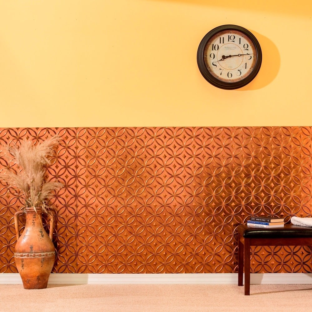 FASÄDE Rings 4-foot x 8-foot PVC Wall Panel in Antique Bronze