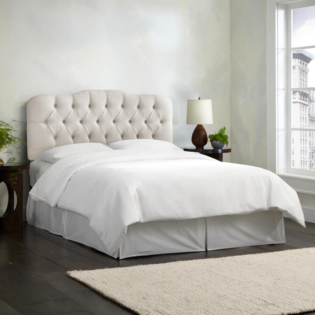 Skyline Furniture Linen-upholstered Talc Diamond Tufted Headboard