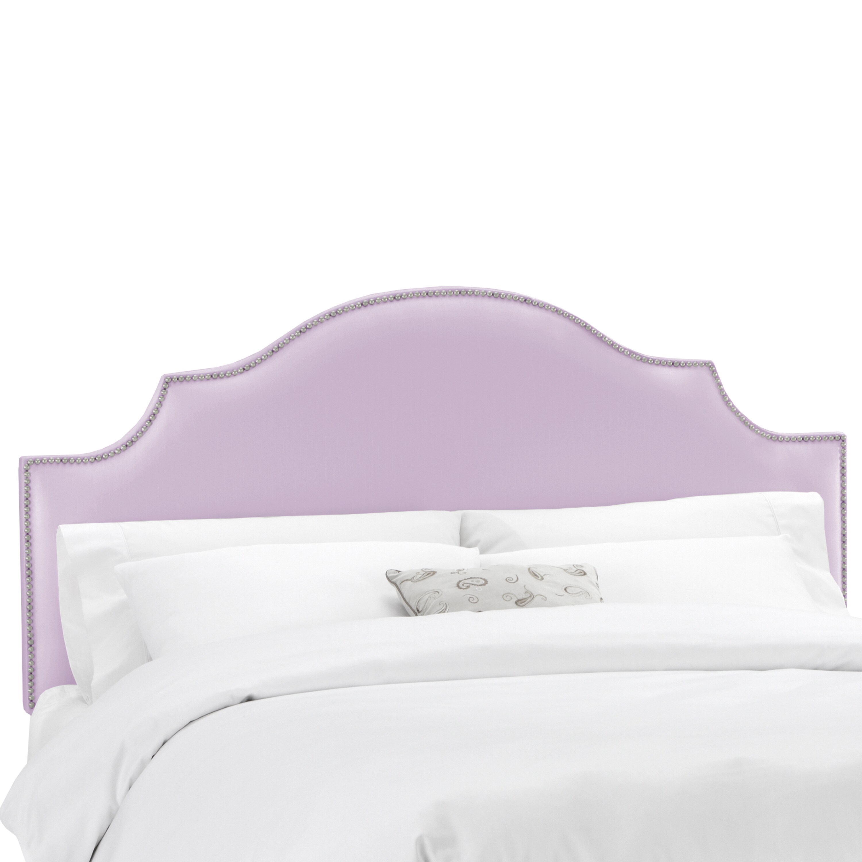 Skyline Furniture Shantung Lilac Nail Button Notched Headboard | eBay