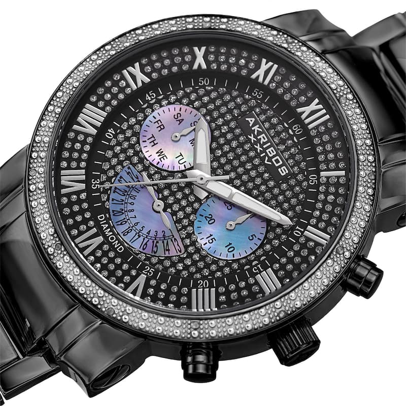 Akribos XXIV Men's Multifunction Stainless Steel Watch with Bracelet