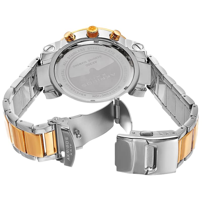 Akribos XXIV Men's Multifunction Stainless Steel Watch with Bracelet