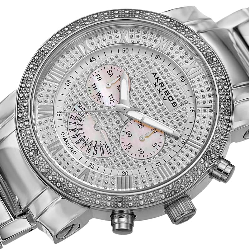Akribos XXIV Men's Multifunction Stainless Steel Watch with Bracelet