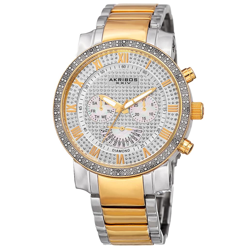 Akribos XXIV Men's Multifunction Stainless Steel Watch with Bracelet
