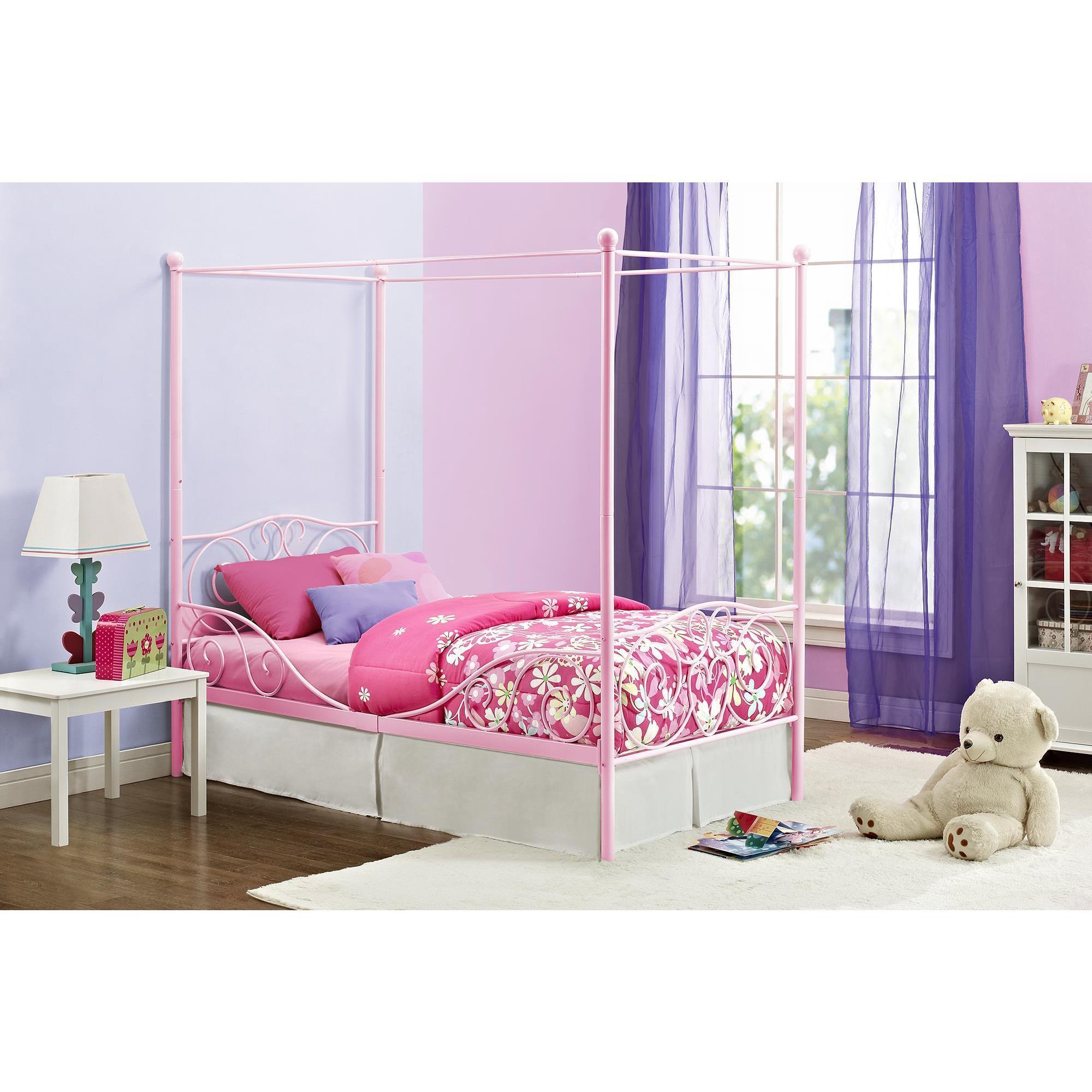 Shop DHP Pink Canopy Twin Metal Bed Free Shipping On Orders Over 45