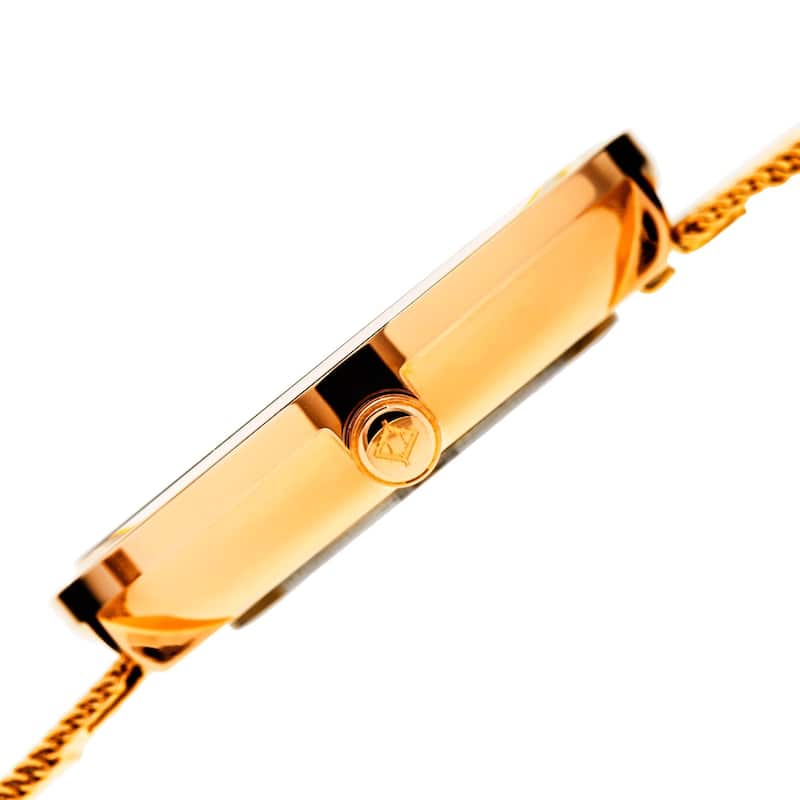 Akribos XXIV Women's Quartz Diamond Stainless Steel Gold-Tone Bracelet Watch - Gold
