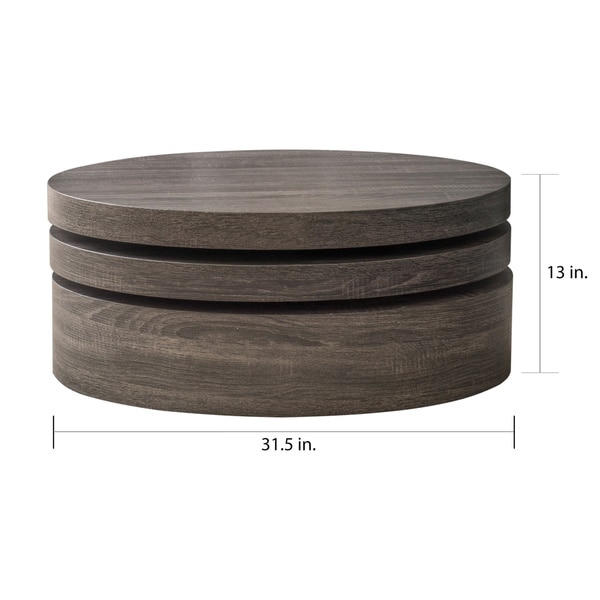 Carson Oval Mod Rotating Wood Coffee Table by Christopher Knight Home