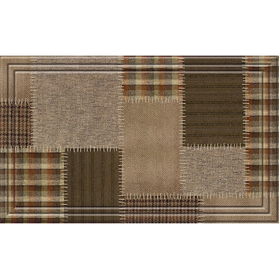 Naturelles Tweed Patchwork Brown Door Mat (18 x 30)