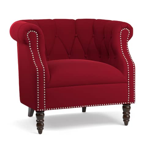 Copper Grove Muir Red Velvet Arm Chair