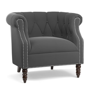 Copper Grove Muir Grey Velvet Arm Chair. Opens flyout.