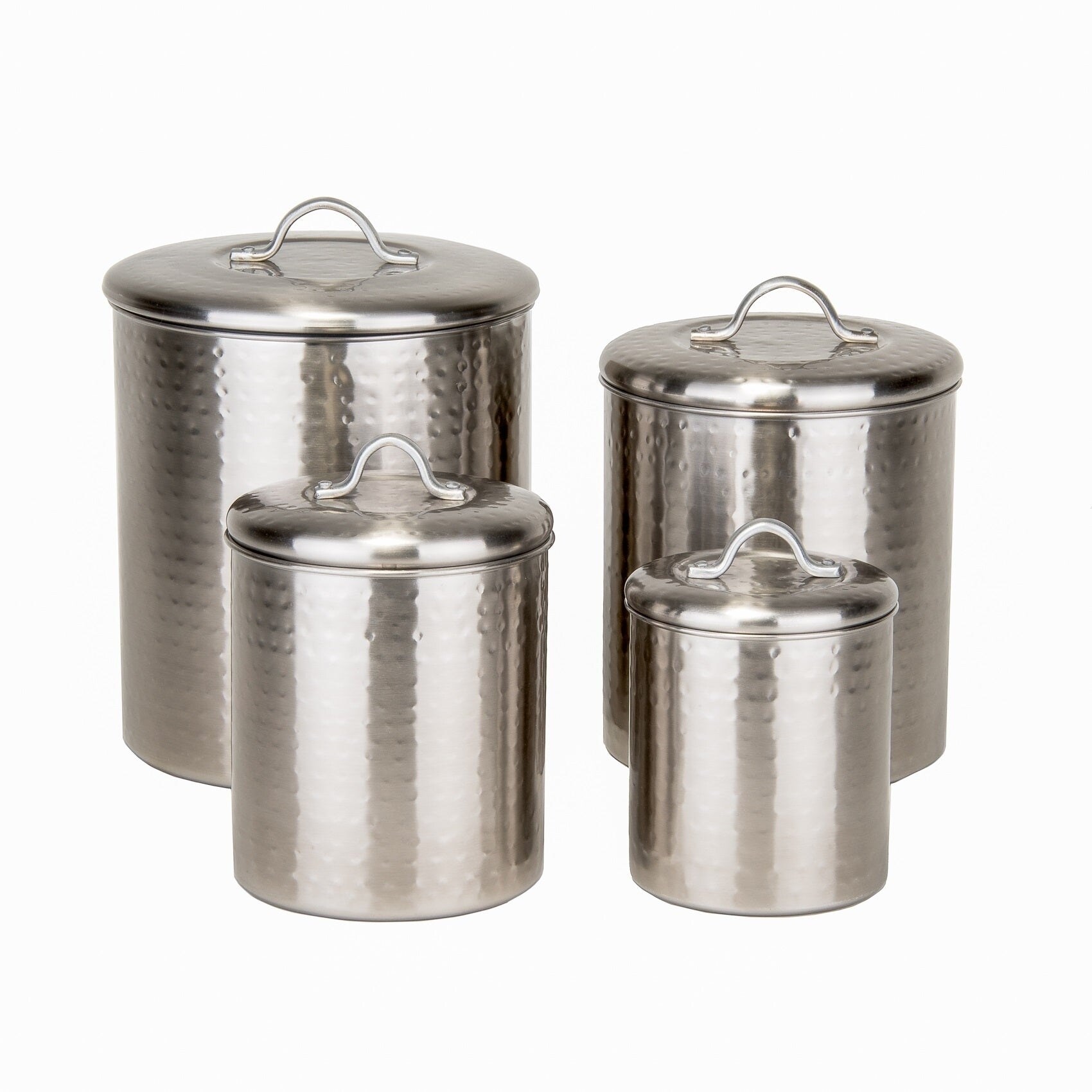 Old Dutch Hammered Brushed Nickel 4-piece Canister Set - Bed Bath