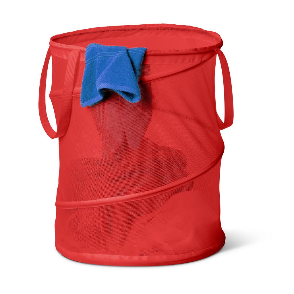 Honey Can Do Large Red Mesh Pop-Open Hamper
