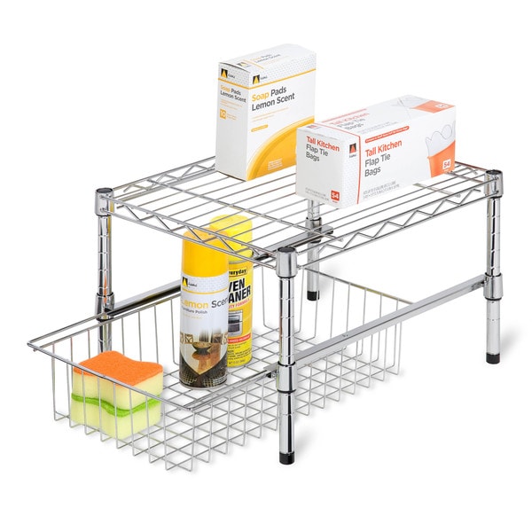 Honey-Can-Do Adjustable Shelf with under cabinet organizer