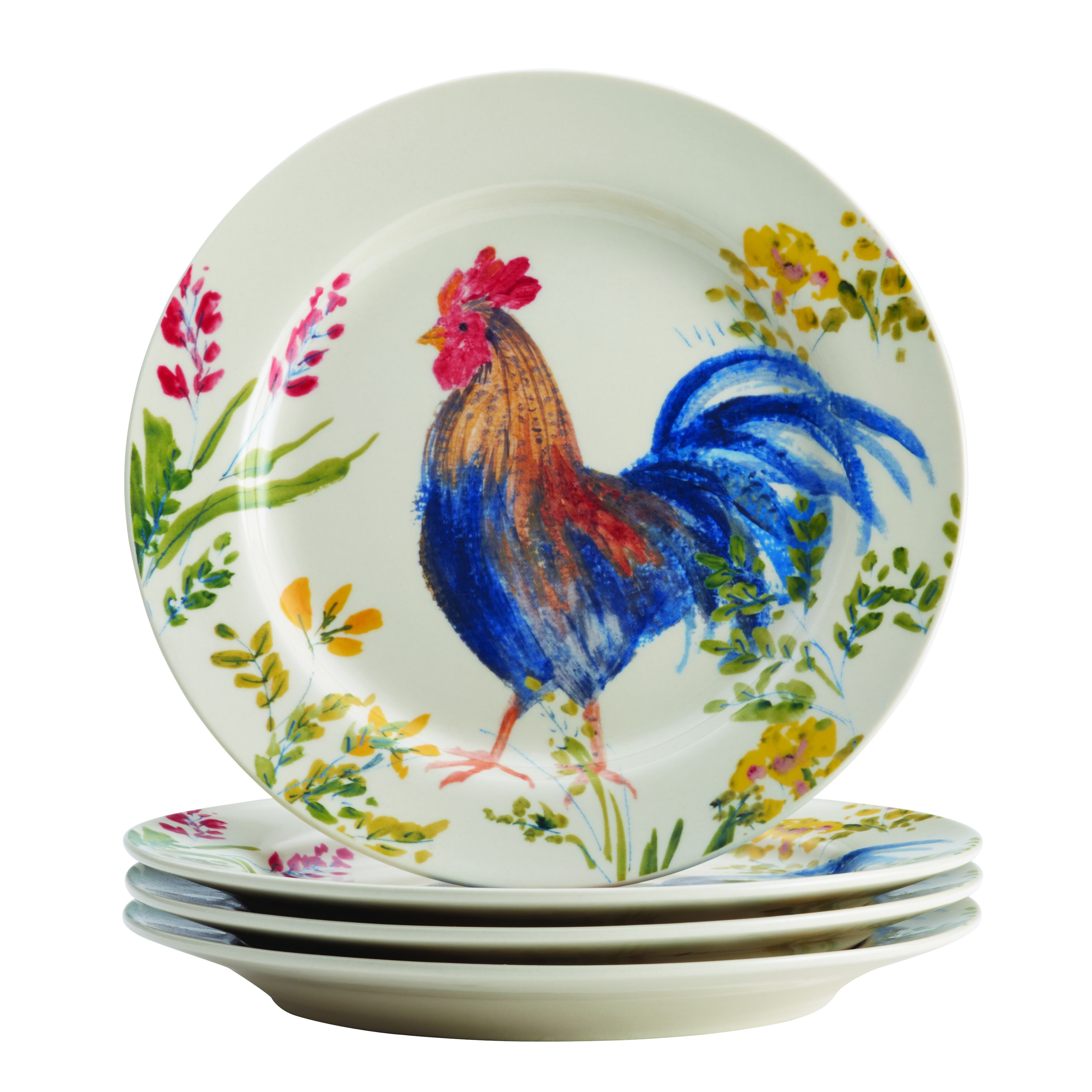 Paula Deen Dinnerware Garden Rooster 16 Piece Stoneware Dinnerware Set