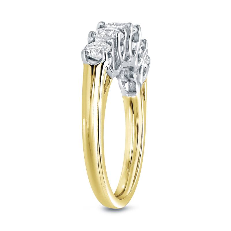 Auriya Round 1/2ctw 5-Stone Diamond Wedding Band 14k Two-tone Gold