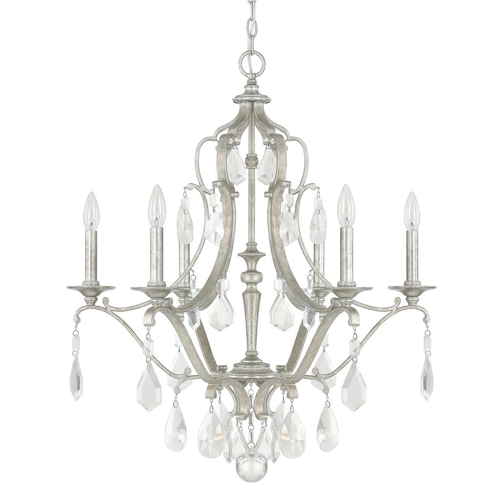 Blakely 6 Light Antique Silver Chandelier Blakely 6 Light Antique Silver Chandelier