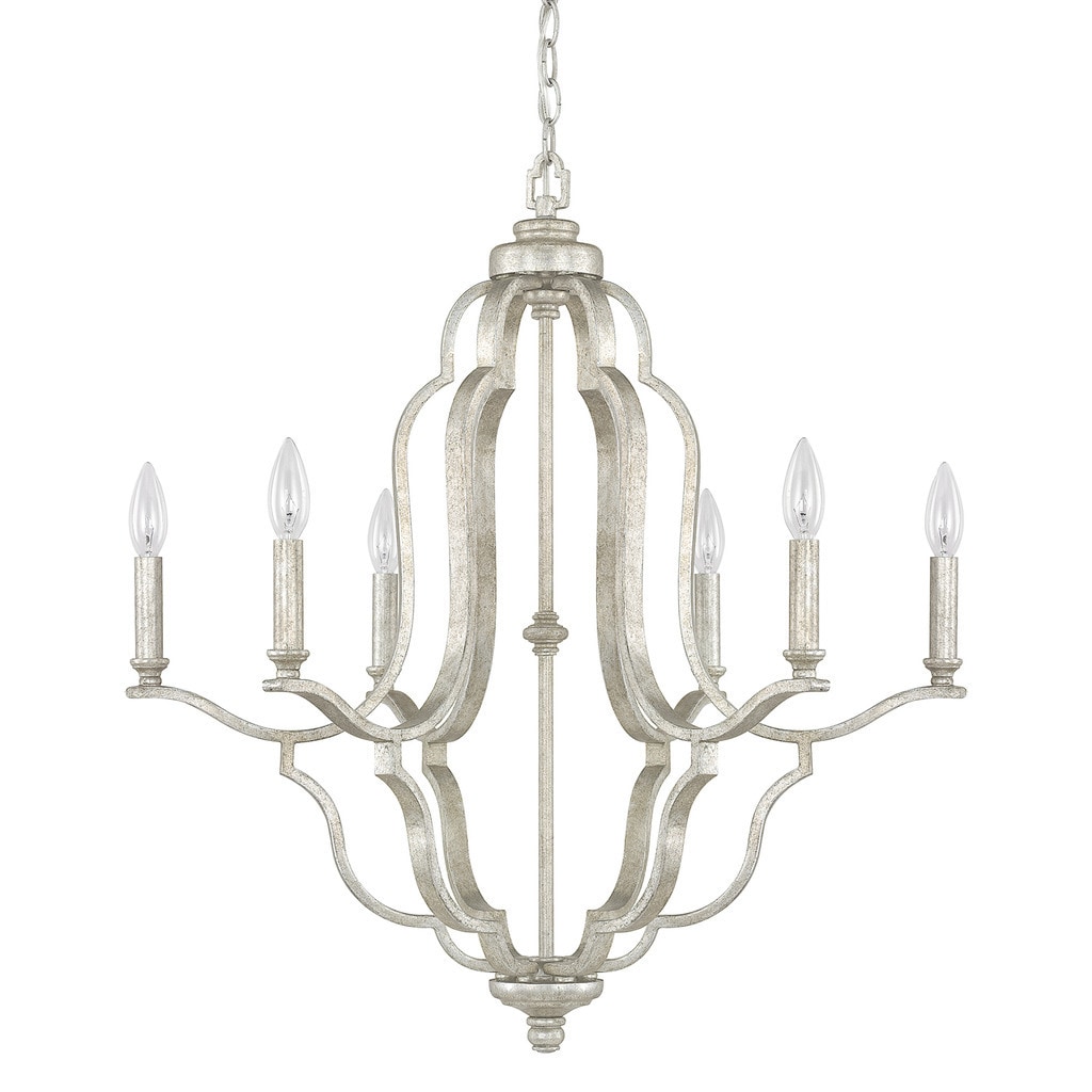 Blair 6-light  Antique Silver Chandelier - Chandeliers For Bedrooms by Overstock.com