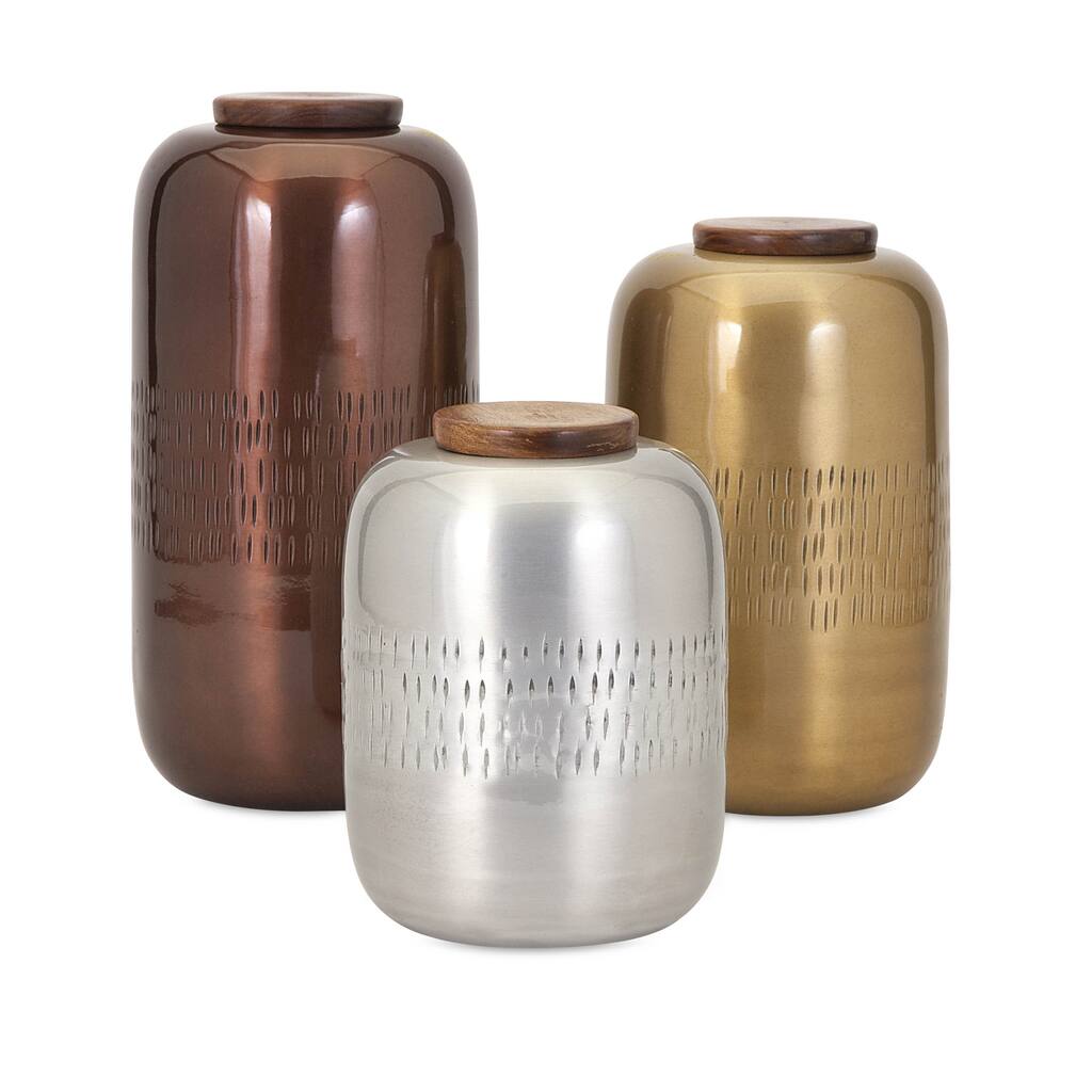 Aluminum Lidded Vessels (Set of 3)