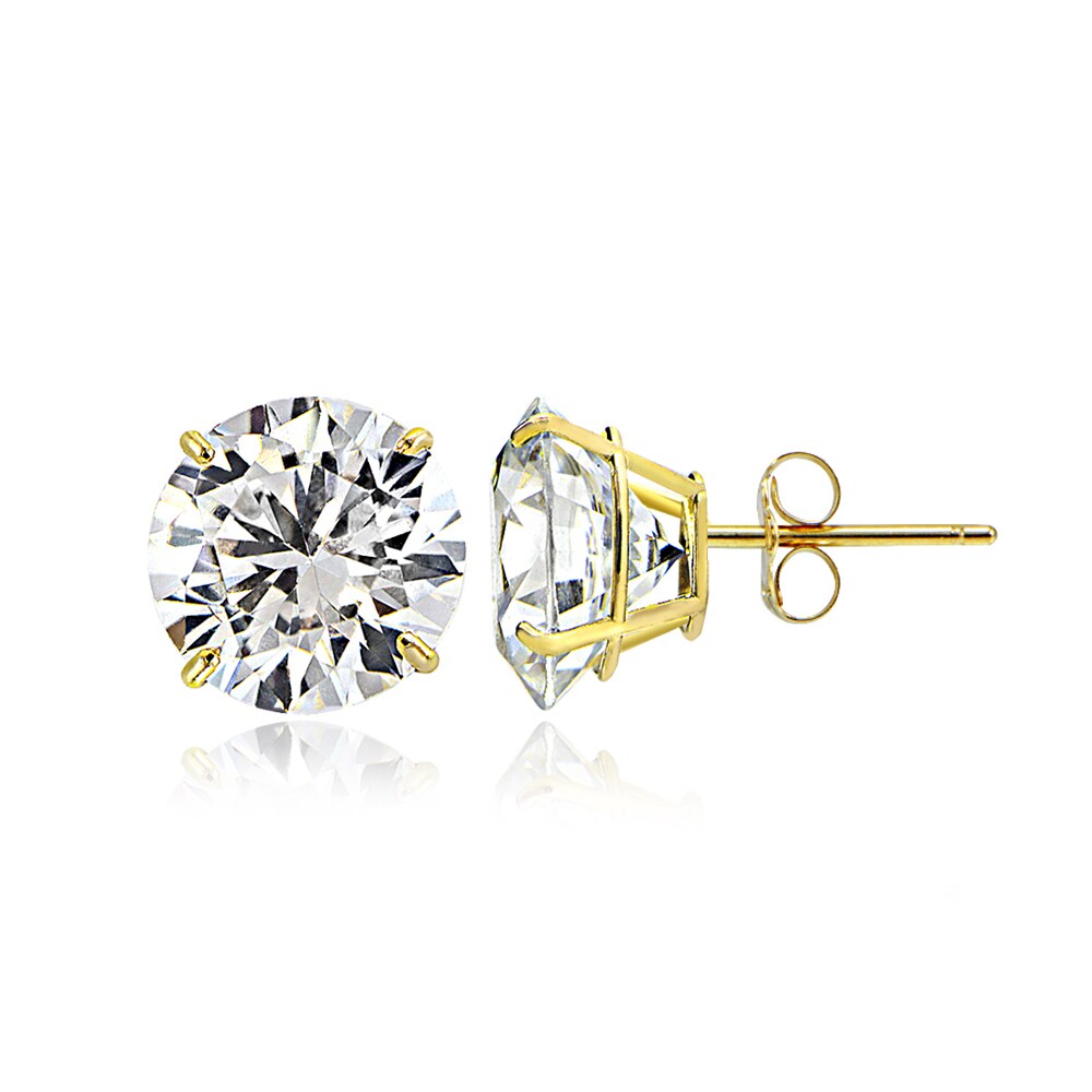 Icz Stonez 14k Gold 5mm 1ct Tgw Round Cubic Zirconia Stud Earrings Icz Stonez 14k Gold 5mm 1ct Tgw Round Cubic Zirconia Stud Earrings