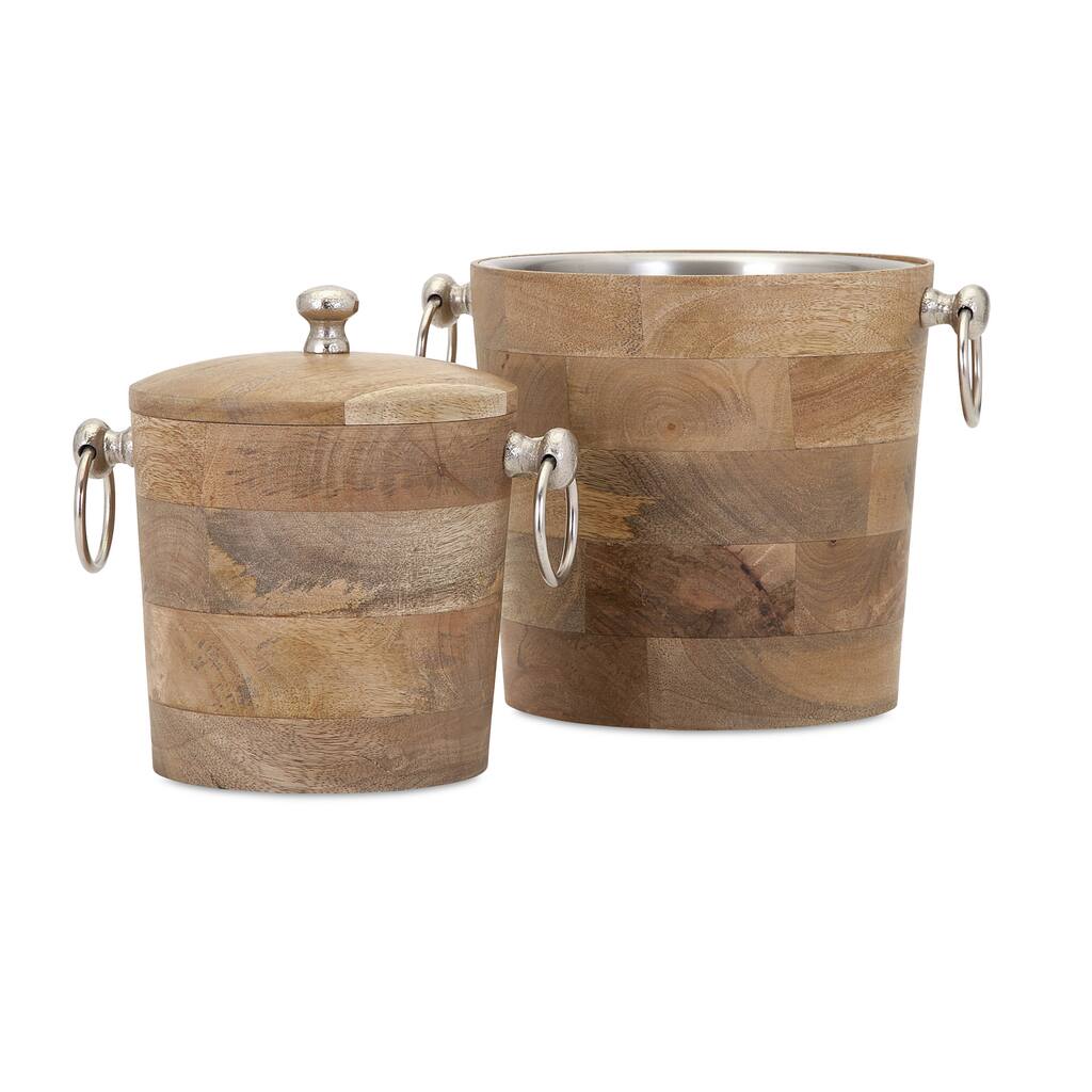 Makana Wood Bar Buckets (Set of 2)