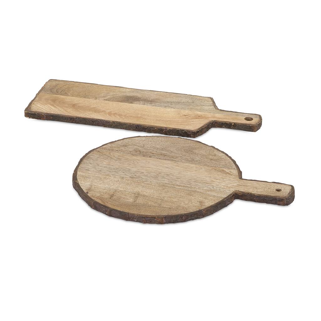 Nakato Wood Bark Cheese Trays (Set of 2)