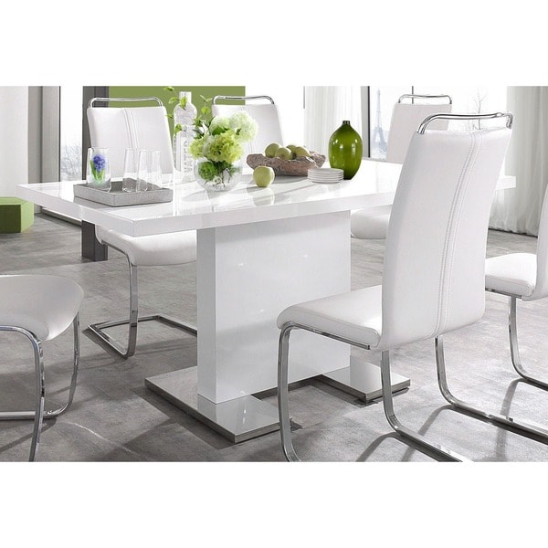 Shop Black Friday Deals on Scandinavian Lifestyle Summer White High Gloss Dining Table ...