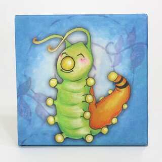 Growing Kids Caterpillar to Butterfly Series Canvas Wall Art - Caterpillar - Blue
