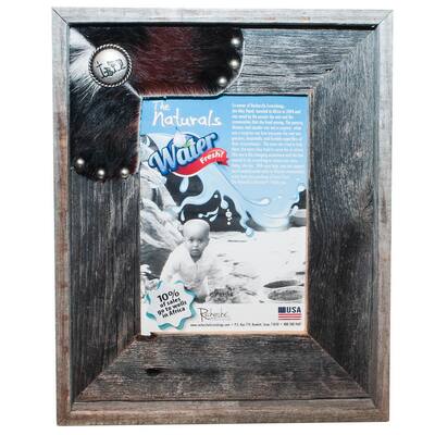 Cowboy Cross Cowhide Reclaimed Wood 8x10-inch Picture Frame