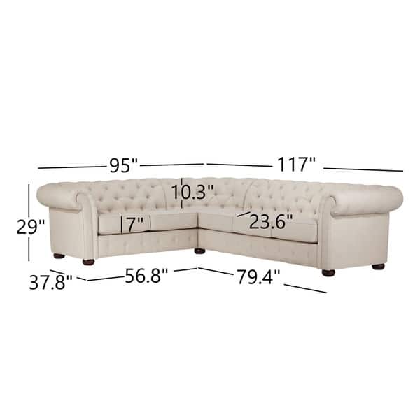 Knightsbridge Chesterfield 6 Seat Sectional By Inspire Q Artisan On Sale Overstock 10553183