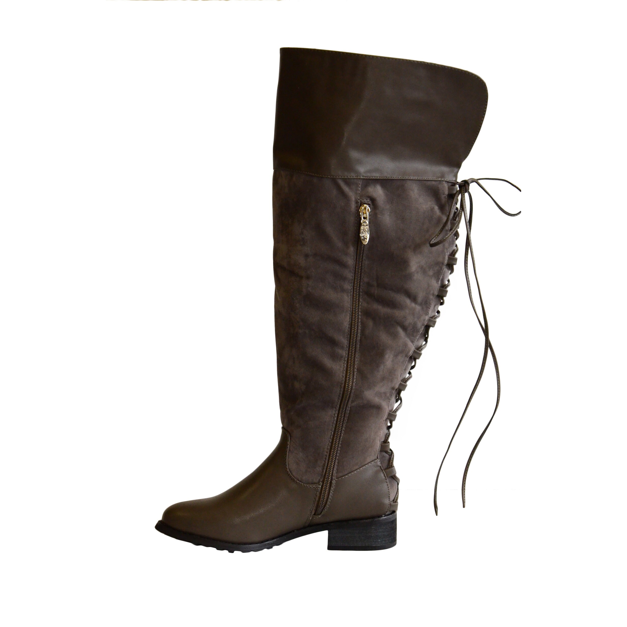 wide calf boots lace up back