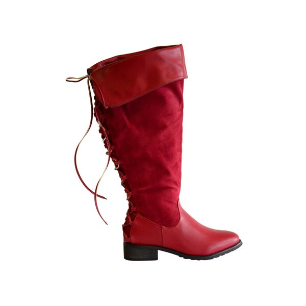 maroon wide calf boots