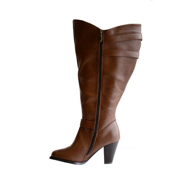 wide calf boots block heel