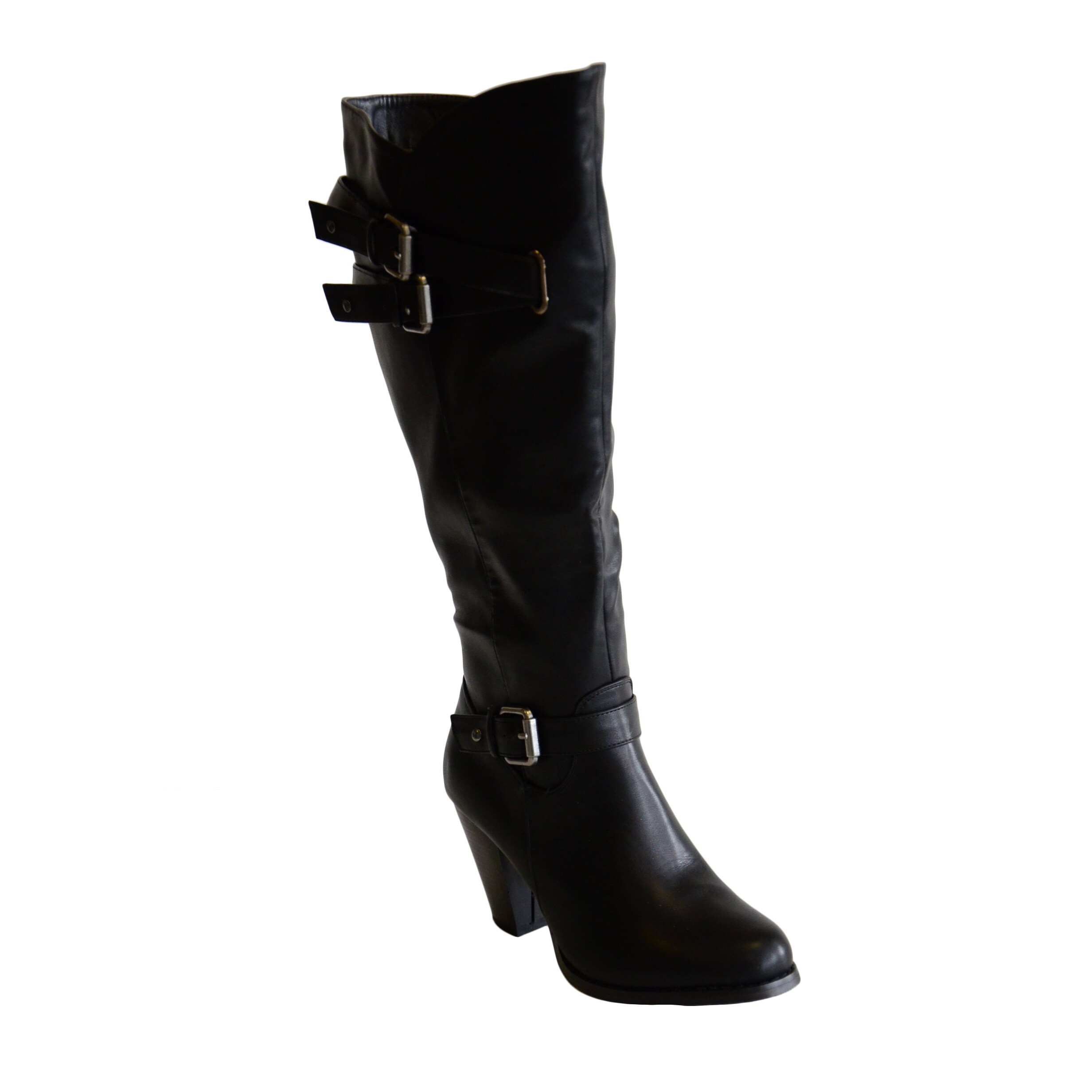 womens wide calf boots with heel