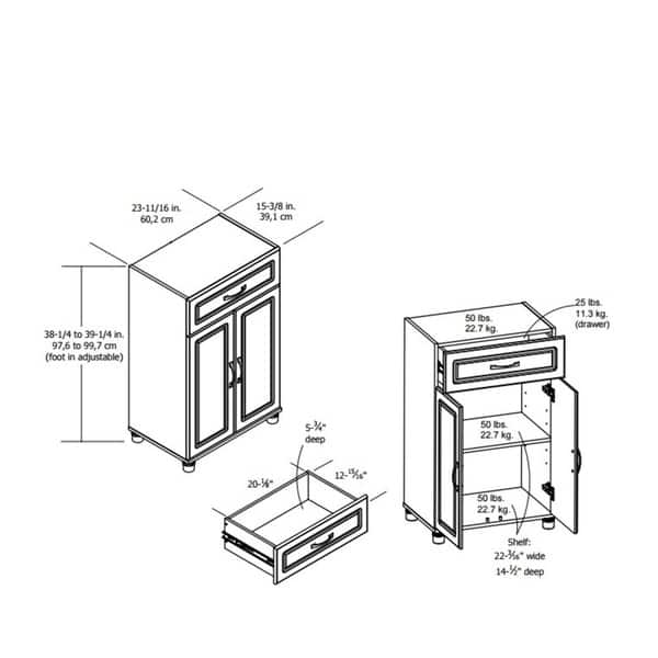 Shop Systembuild White Kendall 24 Inch 1 Drawer 2 Door Base Storage Cabinet Overstock 10553730