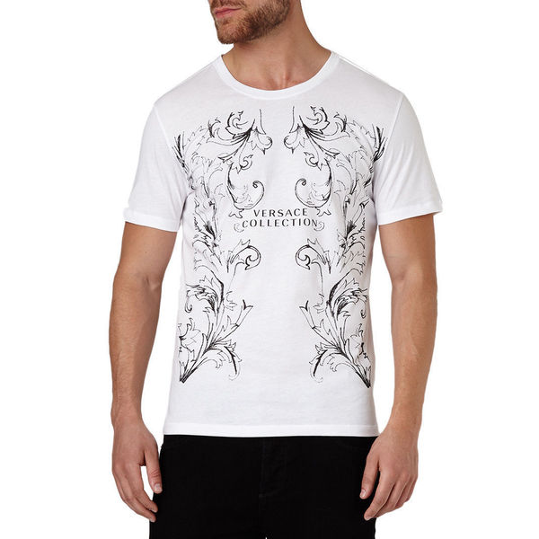 Shop Versace Collection Men's White Crew Neck Logo Short Sleeve T-shirt ...