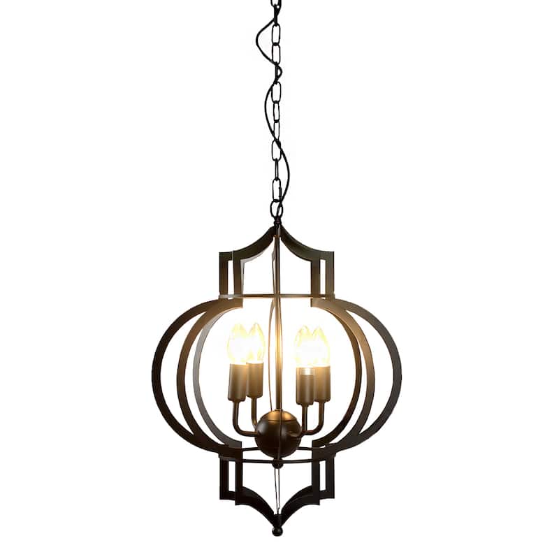 Addison 4-light Black-finished 17-inch Chandelier - Black