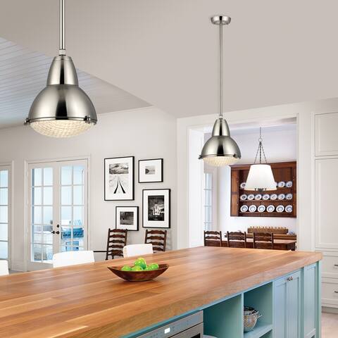 Hudson Valley Belmont 1-light Satin Nickel 15 inch Pendant