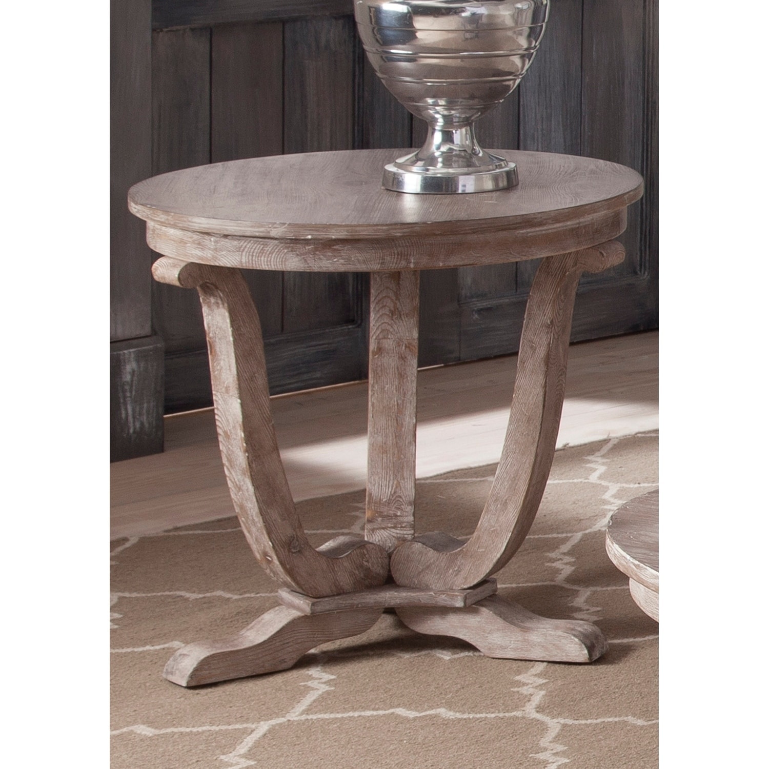 Shop Greystone Mill Stone White Wash End Table Free Shipping On