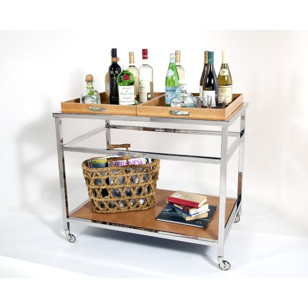 Wellington Leather Bar Trolley  Tan