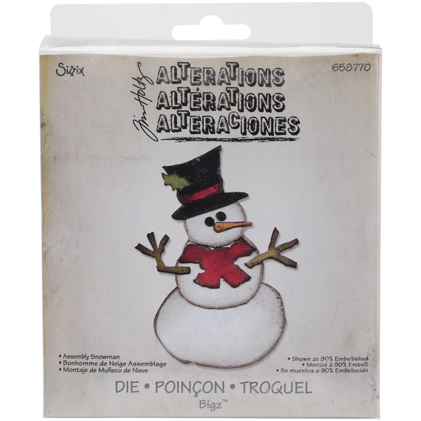 Sizzix Bigz Die By Tim Holtz 5.5inX6inAssembly Snowman