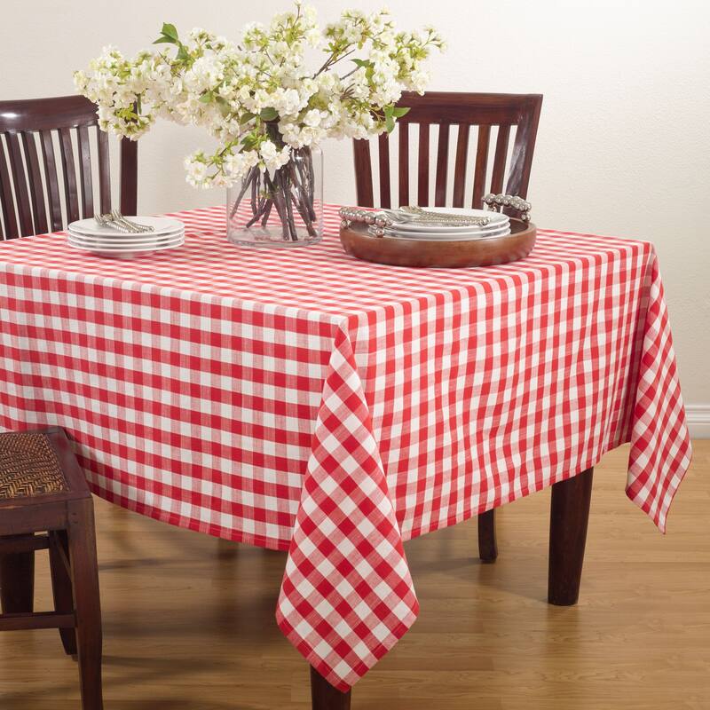 Gingham Design Tablecloth - Red