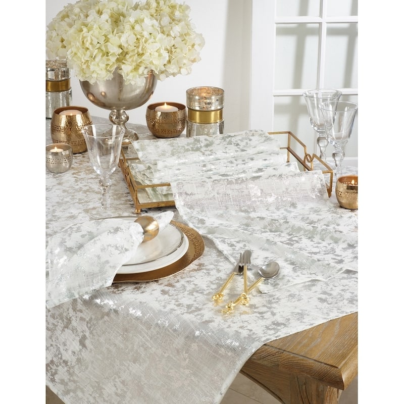 Abstract Brushed Foil Design Napkin (Set of 4)