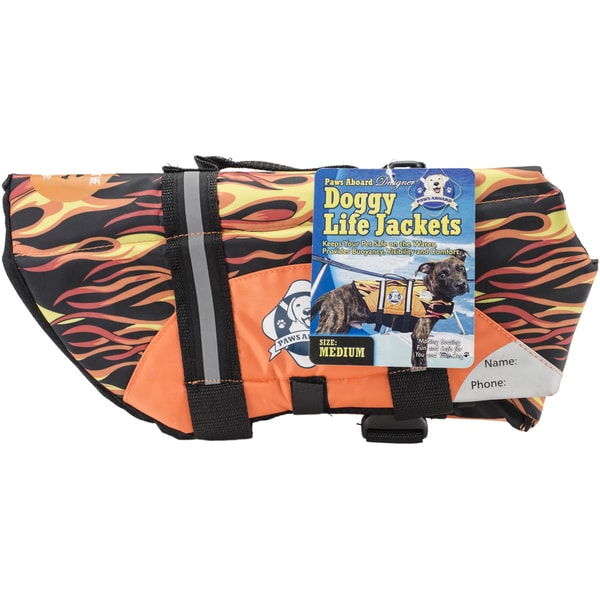 Paws Aboard Doggy Life Jacket MediumRacing Flames   Shopping