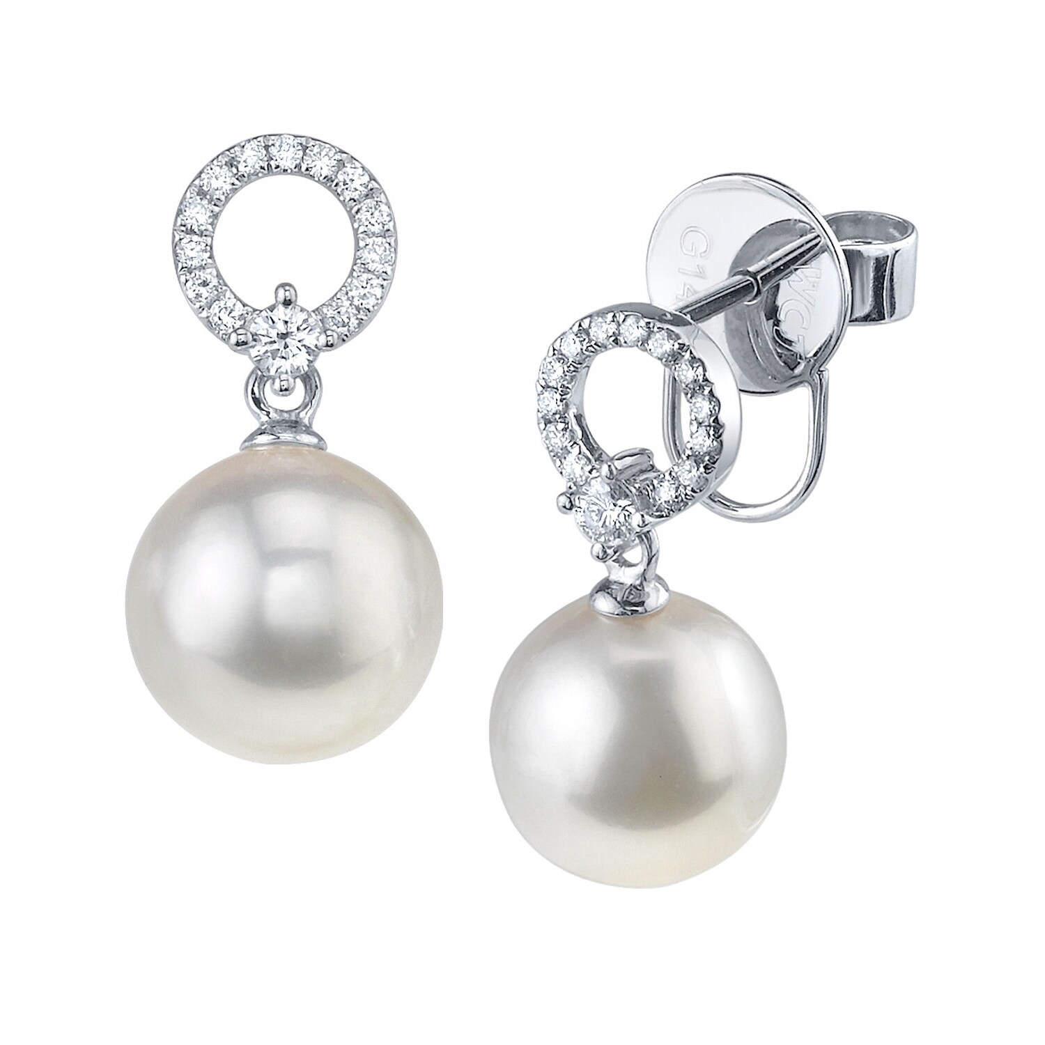 Shop Radiance Pearl 14k White Gold White South Sea Pearl 1/6ct TDW ...