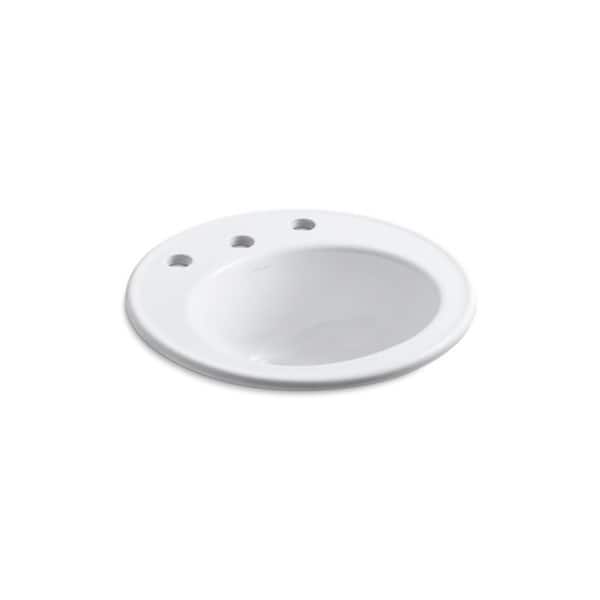 Kohler Brookline® 19" Diameter DropIn Bathroom Sink with 8" Widespread