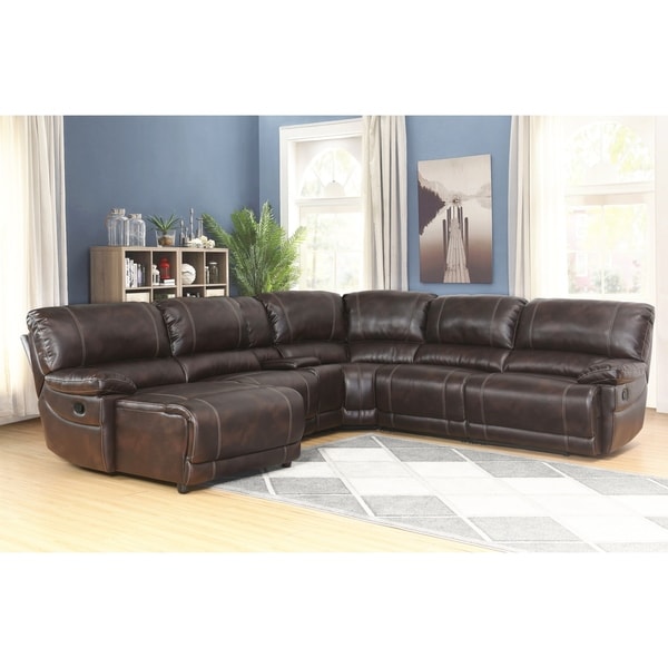 Abbyson Cooper 6-piece Dark Brown Sectional Sofa - Bed Bath