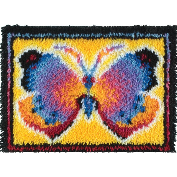 Wonderart Latch Hook Kit 15inX20inButterfly Fantasy Free Shipping On 